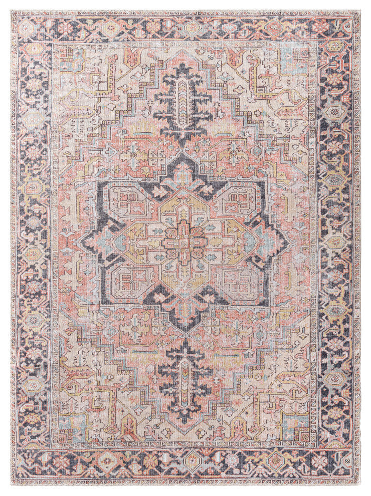 Surya Embrace EMA-2306 Machine Woven Area Rug, Burnt Orange, 5'3" x 7'
