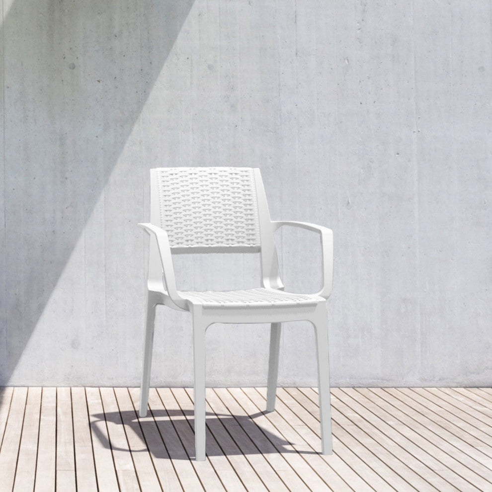 Compamia Capri Outdoor Dining Armchairs, Set of 2, White
