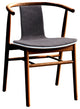 Fine Mod Imports Wishflat Dining Side Chair, Walnut