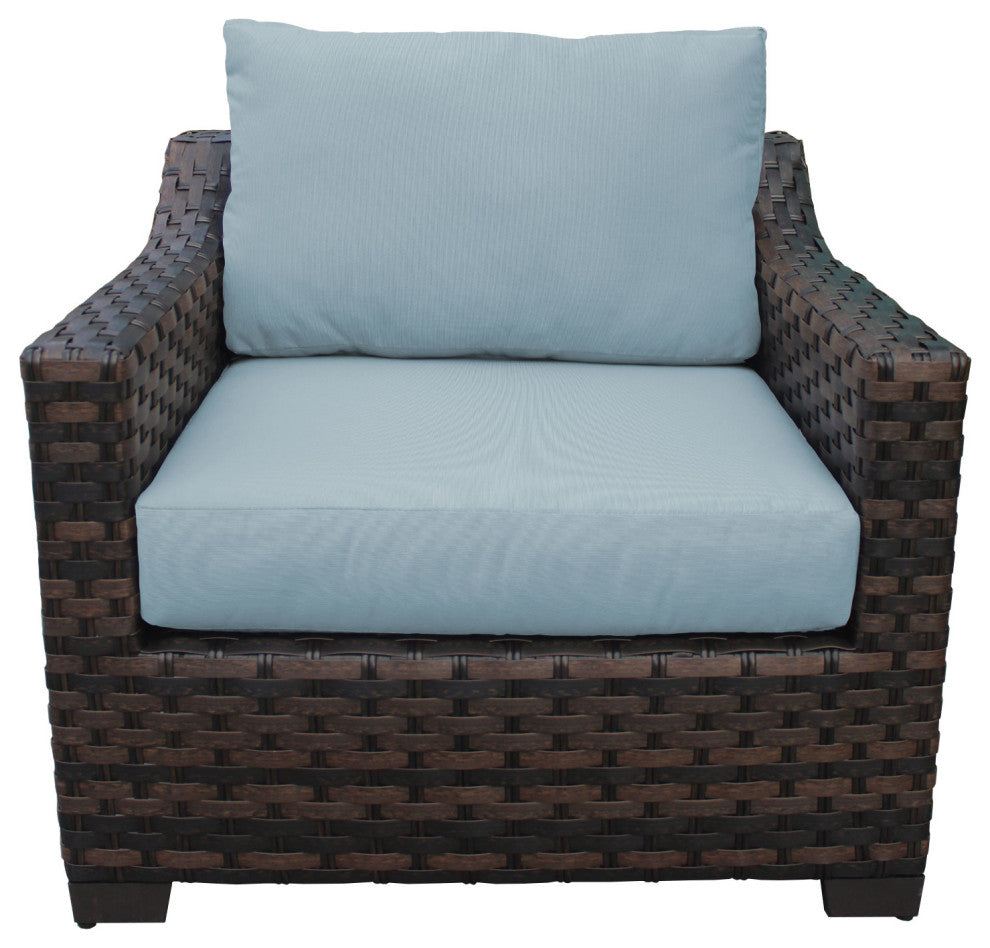 kathy ireland River Brook 6 Piece Wicker Patio Furniture Set, Tranquil