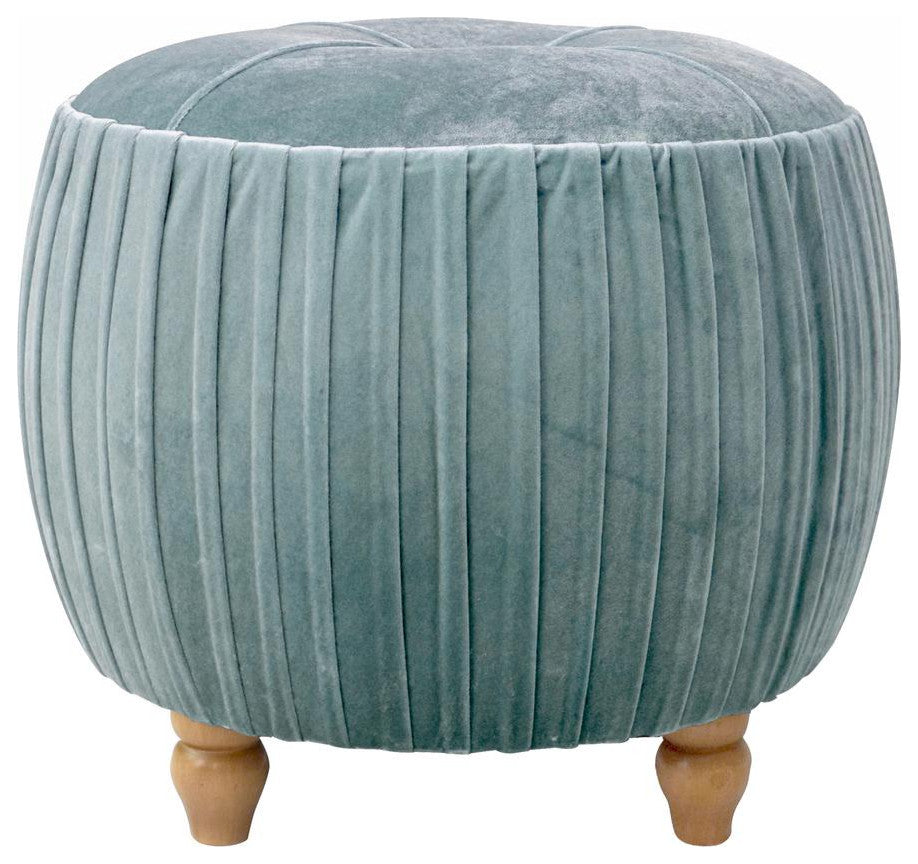Helena Velvet Small Round Ottoman