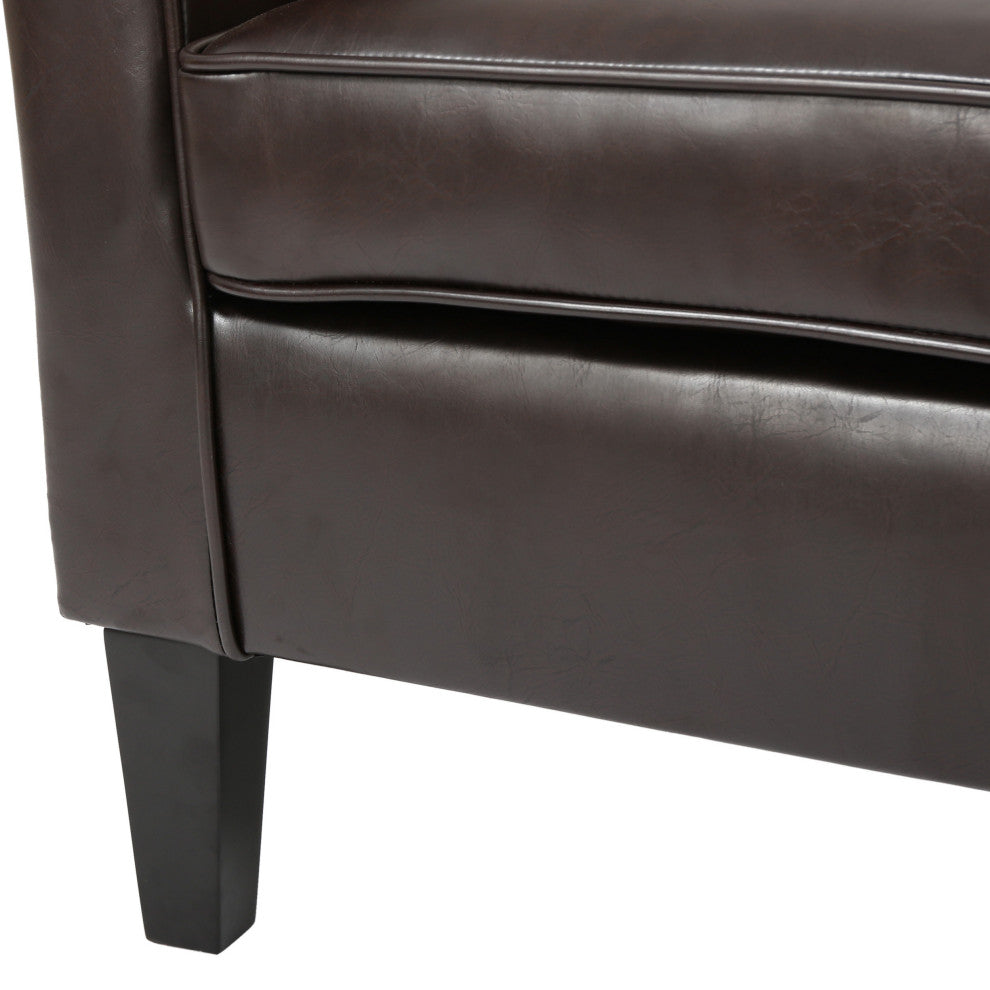 Gelston Brown Leather Club Chair