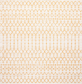 Ourika Moroccan Geometric Indoor/Outdoor Rug, Cream/Yellow, 5' Square