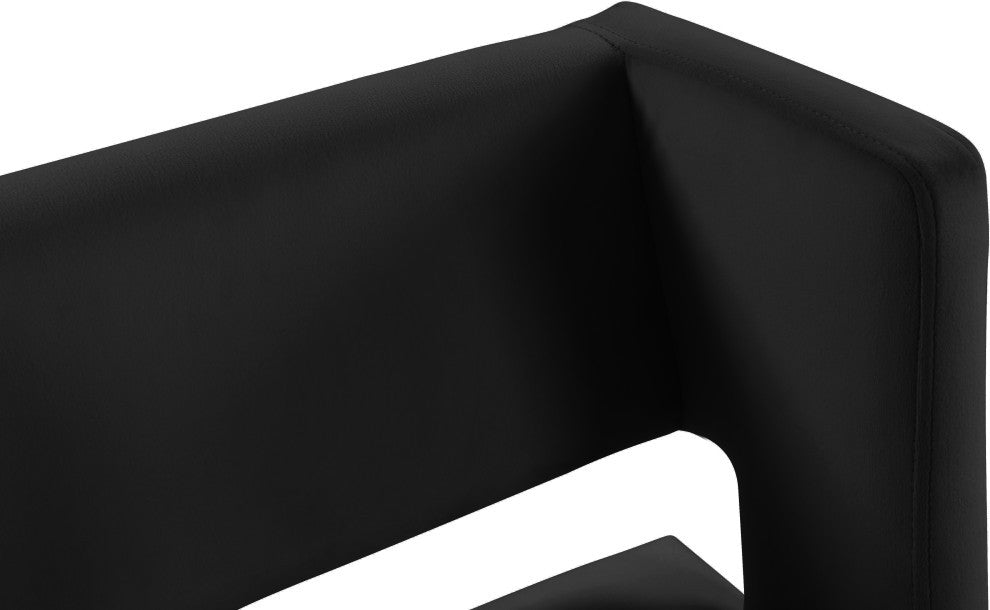 Caleb Upholstered Counter Stool, Set of 2, Black, Velvet, Brushed Gold