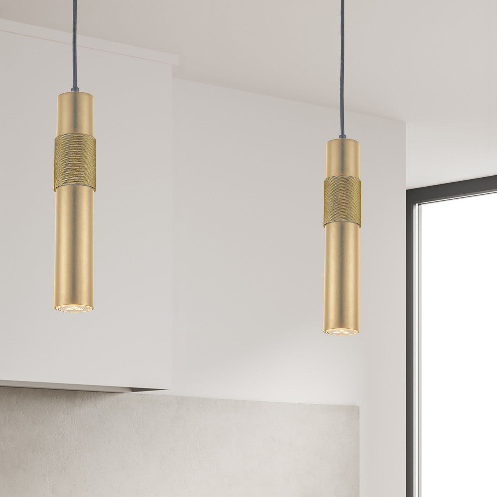 Passwell Modern 1 Light Aged Brass Metal Pendant