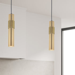 Passwell Modern 1 Light Aged Brass Metal Pendant