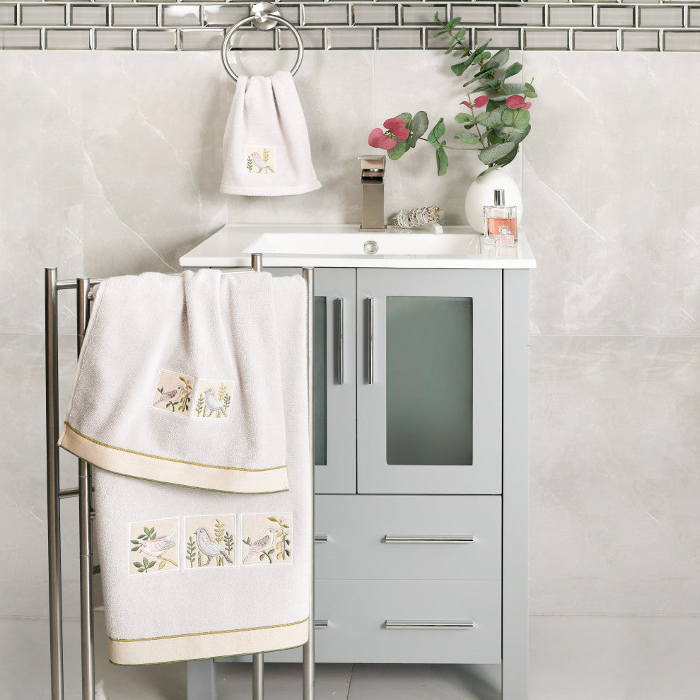 Linum Home Textiles 100% Turkish Cotton BELINDA 3PC Embellished Towel Set