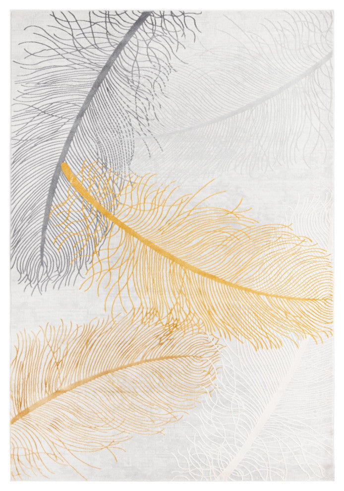 Unique Loom Camilla Finsbury Rug, Yellow Gray, 6'x9'