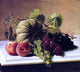 George Hetzel Still Life with Melons  Grapes, 20"x25" Gallery Wrapped Canvas