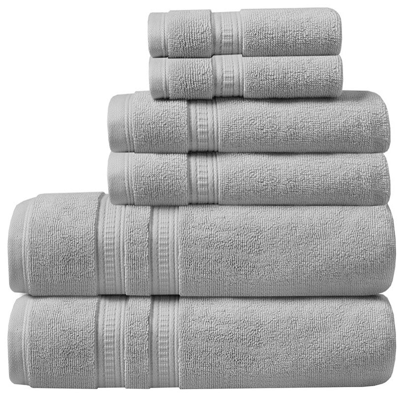 Beautyrest 750g Premium Antimicrobial 6-Piece Towel Sets, Light Gray