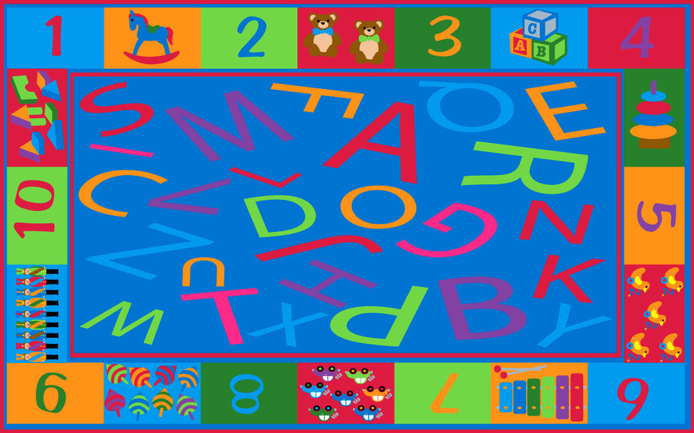 Alphabet And Numbers Teaching Rug