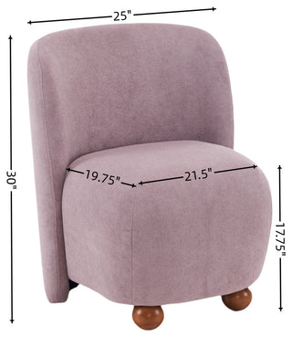 GDF Studio Modern Armless Accent Chair, Polyester, Pine Wood Leg, Purple