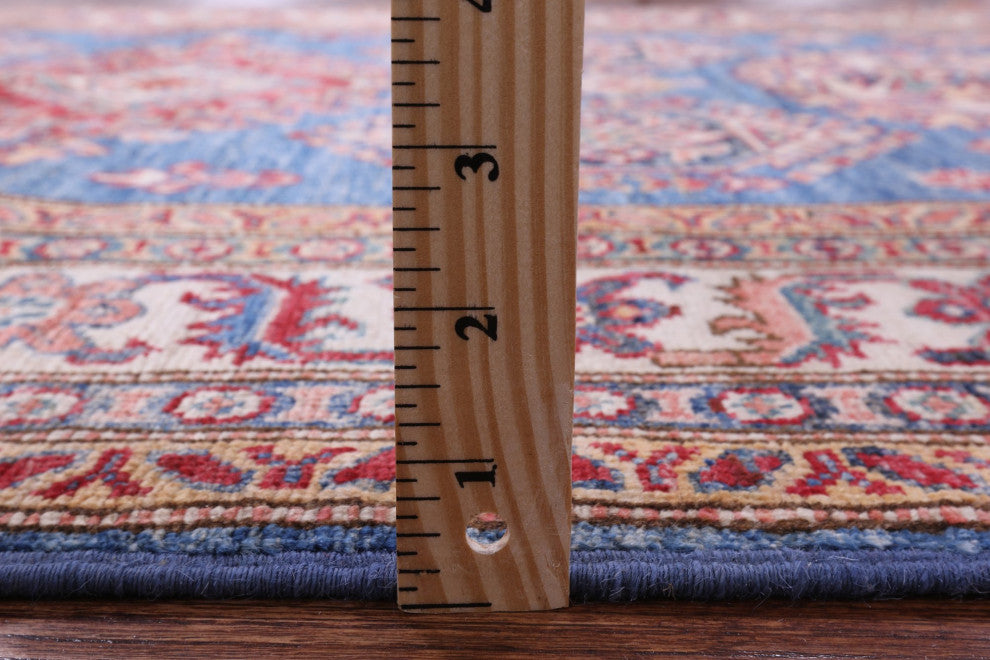 4' 1" X 5' 11" Super Kazak Geometric Handmade Wool Rug Q10265