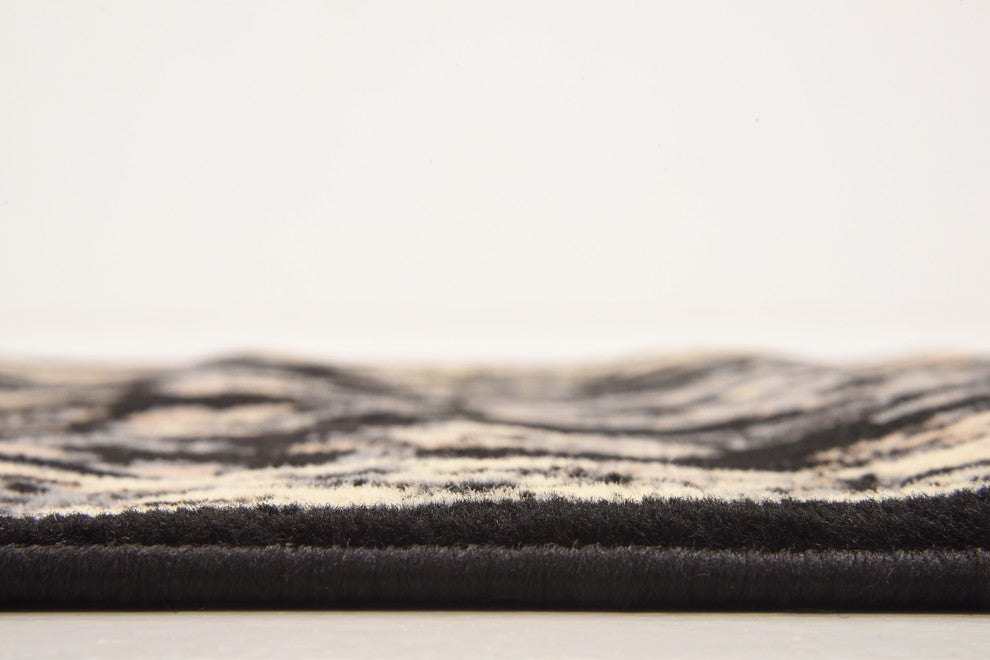 Unique Loom Black Washington Sialk Hill 2' 2 x 8' 2 Runner Rug
