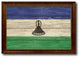 Lesotho Country Textured Flag Print With Brown Gold Frame, 15"X21"