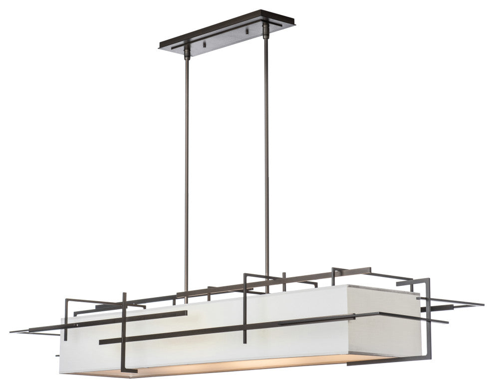 Etch Pendant, Bronze, Natural Anna Shade, Standard Height