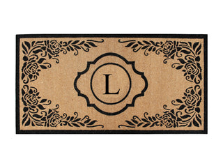 A1HC First Impression Hand Crafted Ella Entry Coir Monogrammed Double Doormat, L