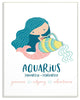 The Kids Room Fun Modern Zodiac Aquarius Mermaid Wall Plaque Art, 10"x15"