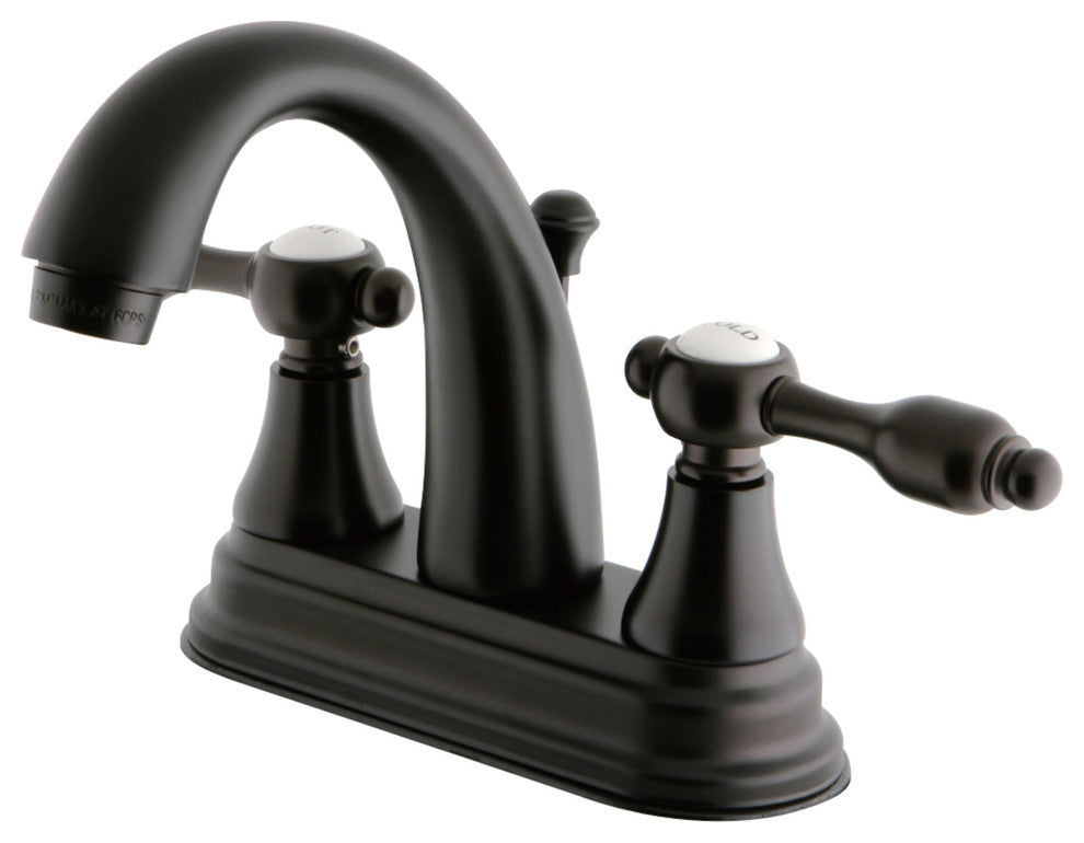 4" Centerset Bathroom Faucet WithBrass Pop-Up, Oil Rubbed Bronze