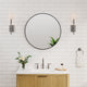 Bella Round Anodized Aluminum Wall Vanity Mirror, 28"x28", Matte Black
