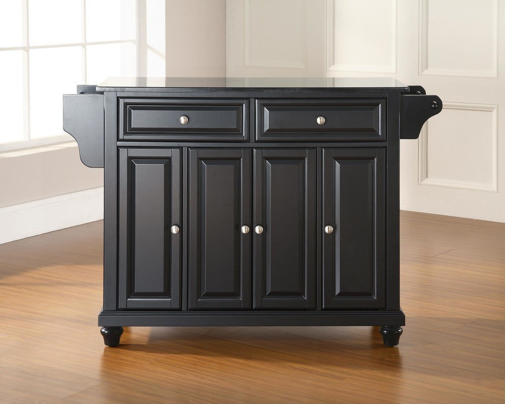 Cambridge Solid Black Granite Top Kitchen Island