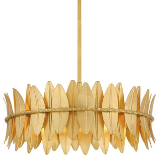 Quoizel LIZ2820 Liza 4 Light 21"W Drum Chandelier - Gold Leaf