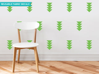 Four Triangle Arrow Fabric Wall Decals, Set of 32, Green