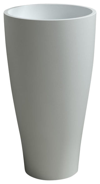 ADM Circular Freestanding Pedestal Sink, White, 18", Matte White