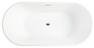 Freestanding Acrylic Bathtub, White/Integrated Overflow, 59"
