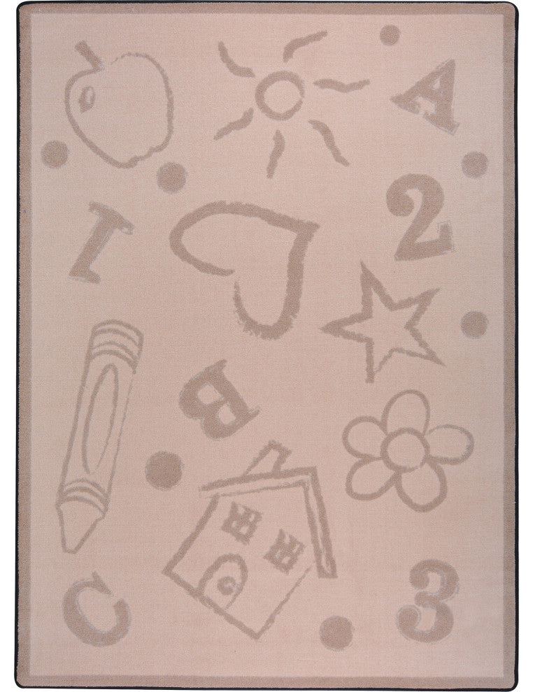 Playful Patterns Rug, Kid's Art, Beige, 5'4"x7'8"
