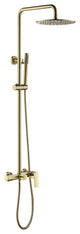 Luxury Complete Shower System With Rough-In Valve, Brushed Gold