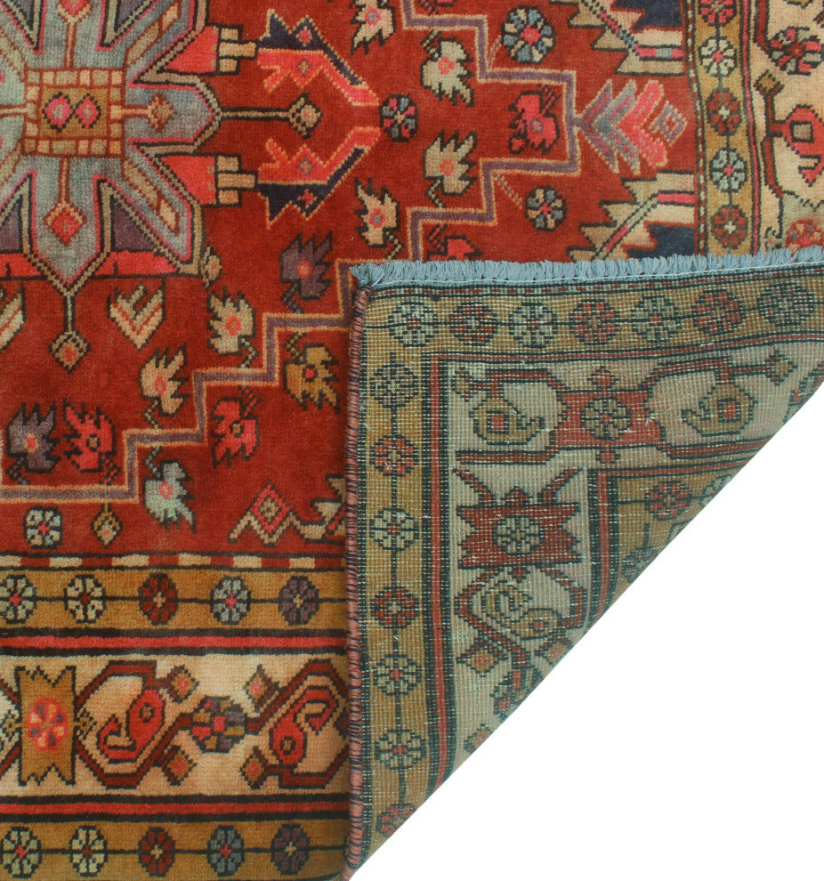 Fine Vintage Distressed Nazafari Rust/Beige Runner, 3'8x10'10