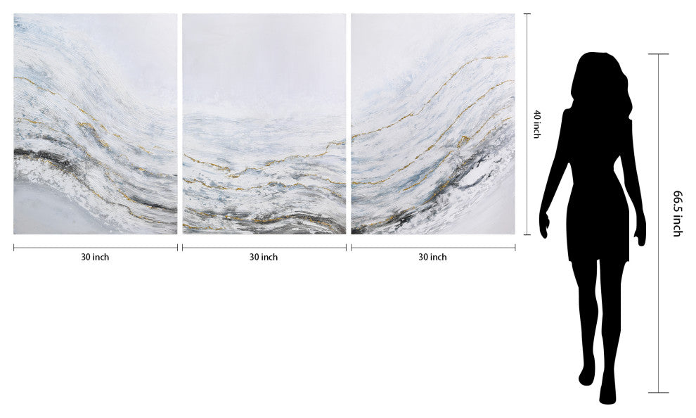 Blizzard Textured Metallic Hand Painted Wall Art by Martin Edwards