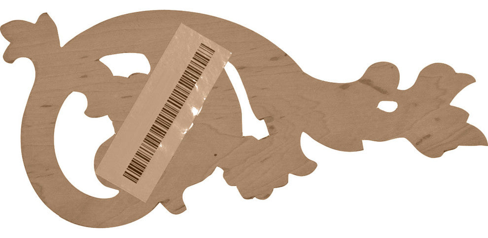 9 3/4"W x 4 3/4"H x 3/4"D (Each Side) Medium Springtime Scrolls (Pair), Cherry