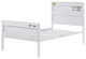 Benzara BM204604 Metal Twin Size Bed Straight Leg Support, White