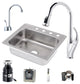 All-in-One 25" Stainless Steel Kitchen Sink and Faucet Set, Polished Chrome