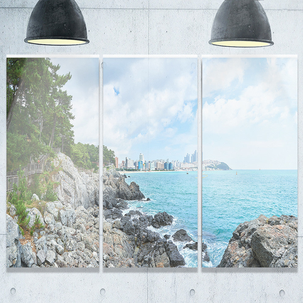 "Pathway along the Coast of Dogbane" Metal Wall Art, 3 Panels, 36"x28"