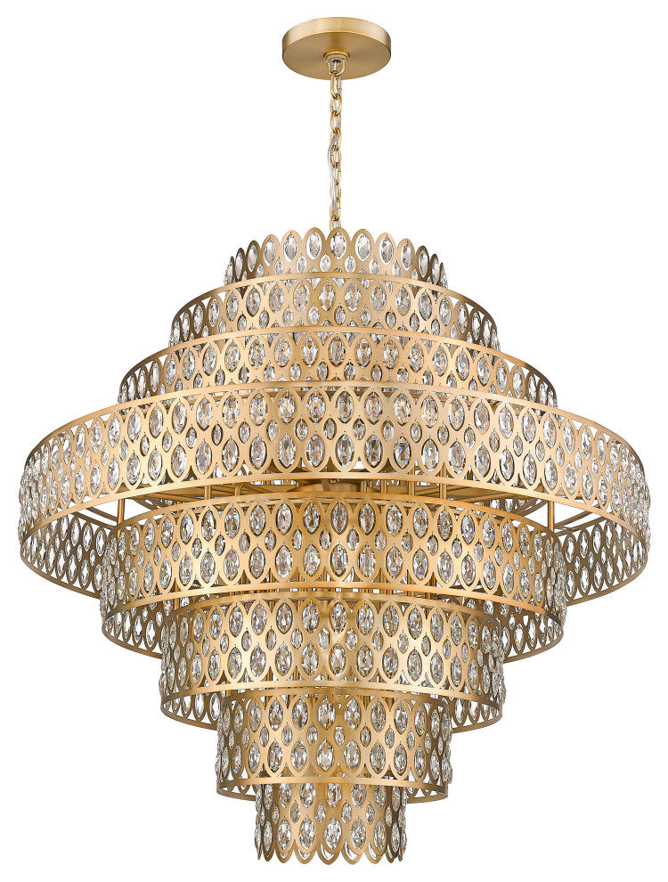 Zlite 822P45-HB 25-Light Pendant, Heirloom Brass