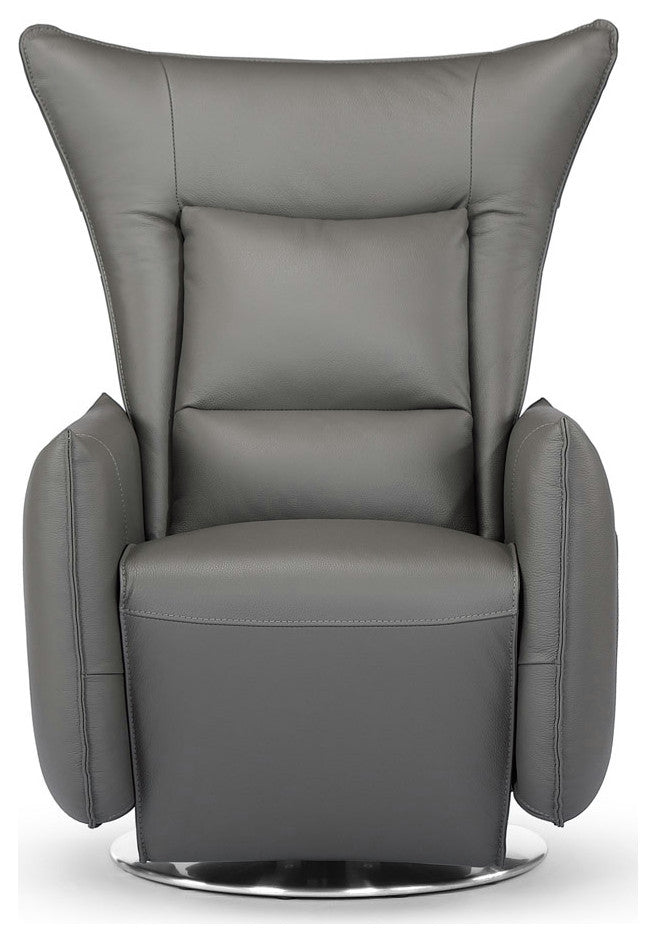Hyland Reclining Chair with Swivel Base and Top Grain Leather