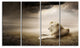 King of Animals At Sunset, Animal Canvas Wall Art, 48"x28", 4 Panels