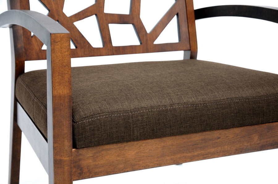 Jennifer Modern Lounge Chair With Dark Brown Fabric Seat