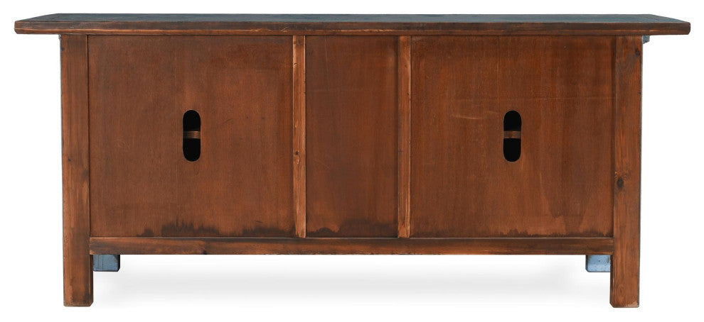 Crafton 4-Door Reclaimed Pine Wood Blue Sideboard Buffet