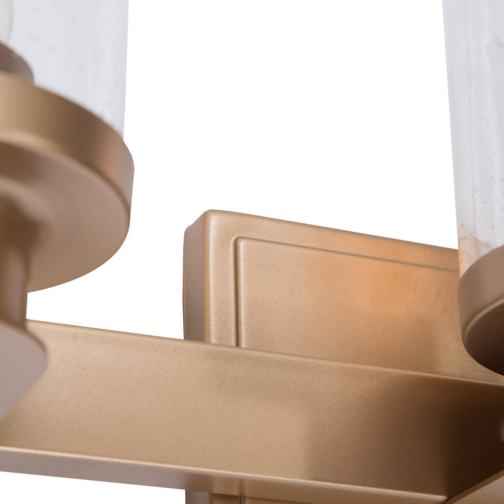 LNC 3-Light Gold Modern Bathroom Vanity Light, Seeded Glass