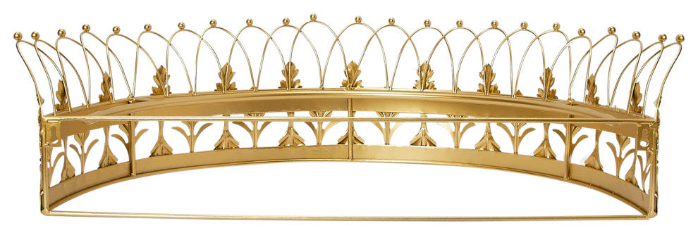 Decorative Metal Curtain or Canopy Crown, Gold Finish