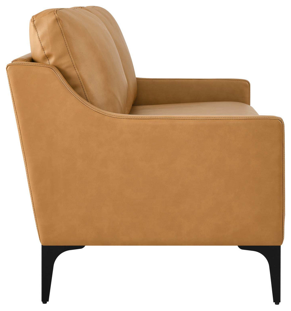 Corland Leather Loveseat, Tan