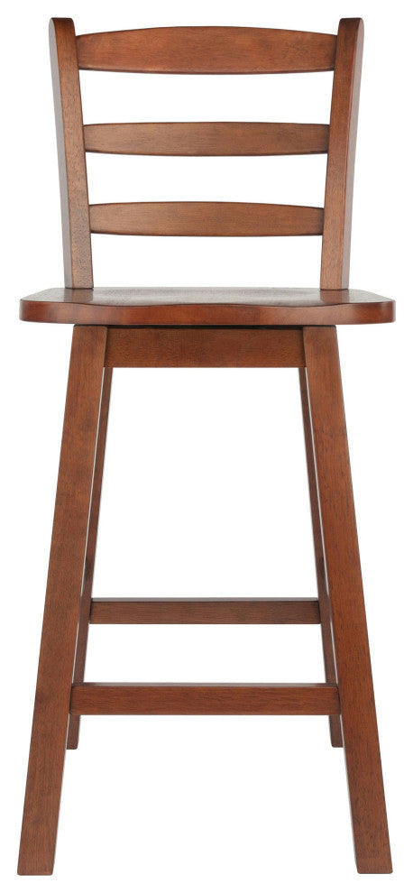 Scalera Ladder-back Swivel Seat Counter Stool, Walnut
