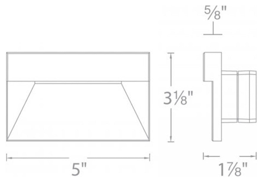 LED Horizontal Ledge Step and Wall Light, Bronze