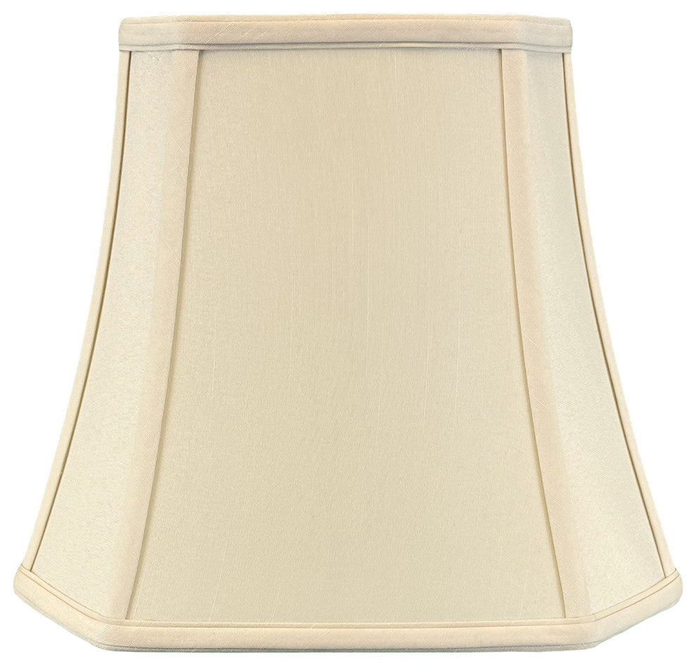 Royal Designs Square Cut Corner Bell Lamp Shade, Beige, 8"x14"x11.25", Set of 2