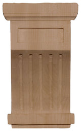 4 1/4"W x 4 1/4"D x 7"H Fluted Corbel, Red Oak