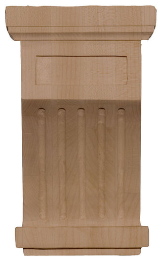 4 1/4"W x 4 1/4"D x 7"H Fluted Corbel, Red Oak
